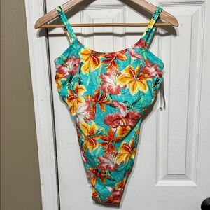 NWT Fantasie HULA One Piece Swimsuit - Teal with Floral Print